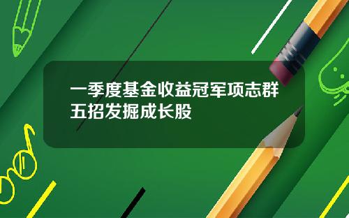 一季度基金收益冠军项志群五招发掘成长股