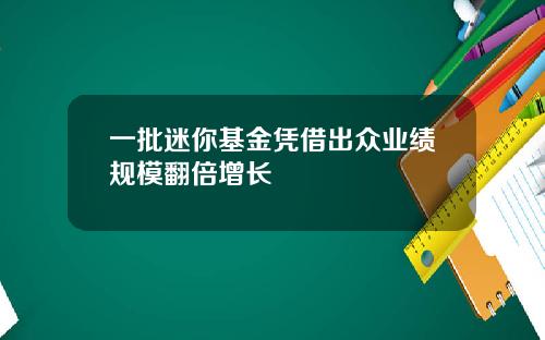 一批迷你基金凭借出众业绩规模翻倍增长