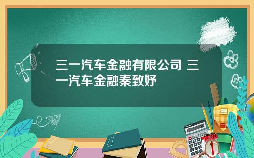 三一汽车金融有限公司 三一汽车金融秦致妤