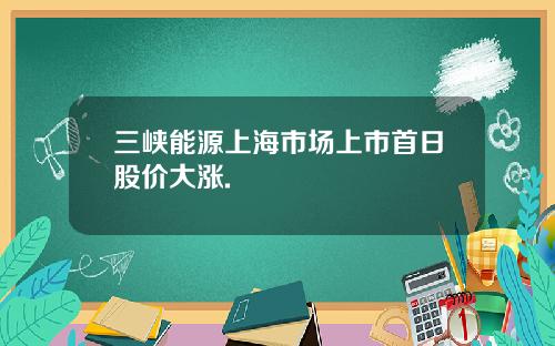 三峡能源上海市场上市首日股价大涨.