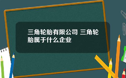 三角轮胎有限公司 三角轮胎属于什么企业