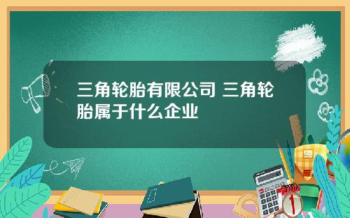 三角轮胎有限公司 三角轮胎属于什么企业