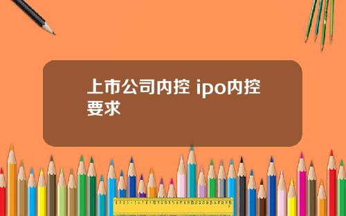 上市公司内控 ipo内控要求