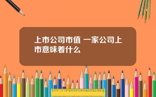 上市公司市值 一家公司上市意味着什么