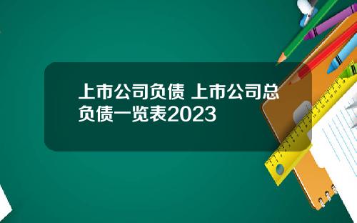 上市公司负债 上市公司总负债一览表2023