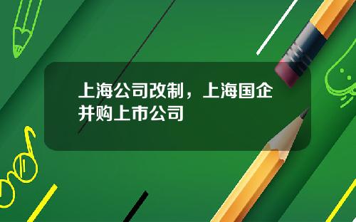 上海公司改制，上海国企 并购上市公司