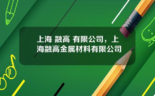 上海 融高 有限公司，上海融高金属材料有限公司