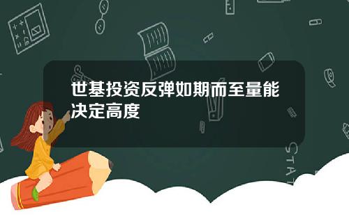 世基投资反弹如期而至量能决定高度