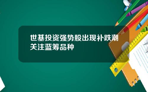 世基投资强势股出现补跌潮关注蓝筹品种