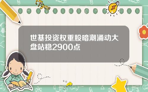 世基投资权重股暗潮涌动大盘站稳2900点