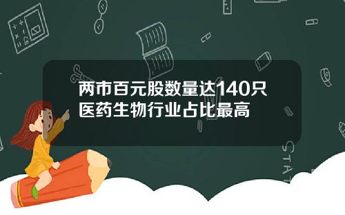 两市百元股数量达140只医药生物行业占比最高