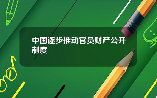 中国逐步推动官员财产公开制度