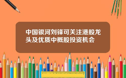 中国银河刘锋可关注港股龙头及优质中概股投资机会