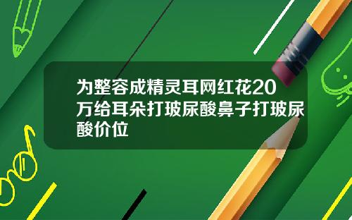 为整容成精灵耳网红花20万给耳朵打玻尿酸鼻子打玻尿酸价位