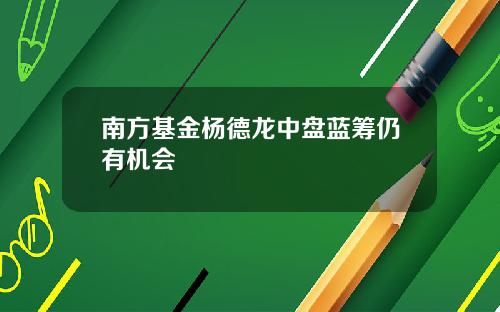 南方基金杨德龙中盘蓝筹仍有机会