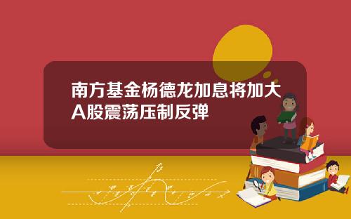 南方基金杨德龙加息将加大A股震荡压制反弹