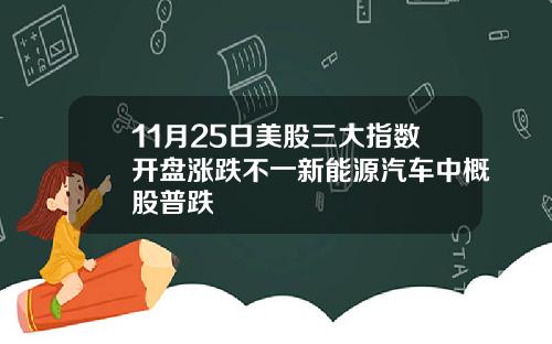 11月25日美股三大指数开盘涨跌不一新能源汽车中概股普跌