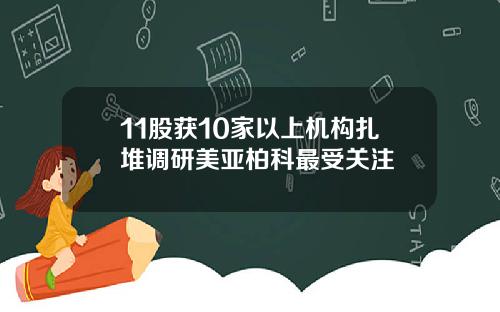 11股获10家以上机构扎堆调研美亚柏科最受关注