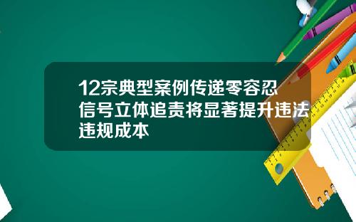 12宗典型案例传递零容忍信号立体追责将显著提升违法违规成本