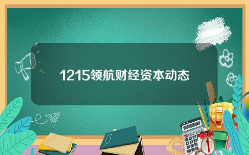 1215领航财经资本动态