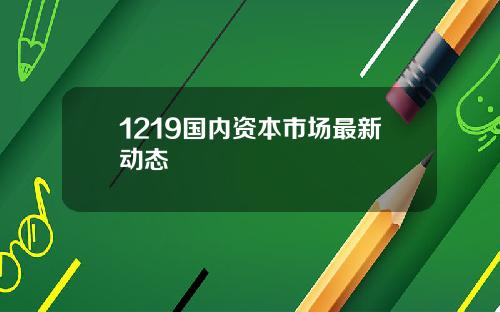 1219国内资本市场最新动态