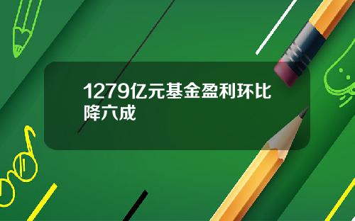 1279亿元基金盈利环比降六成