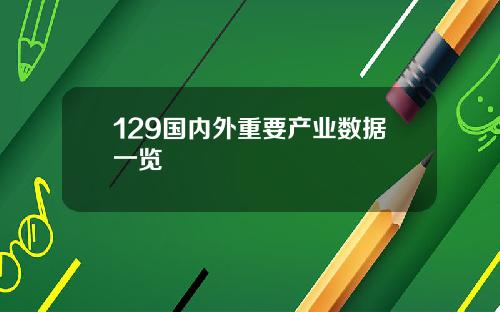 129国内外重要产业数据一览