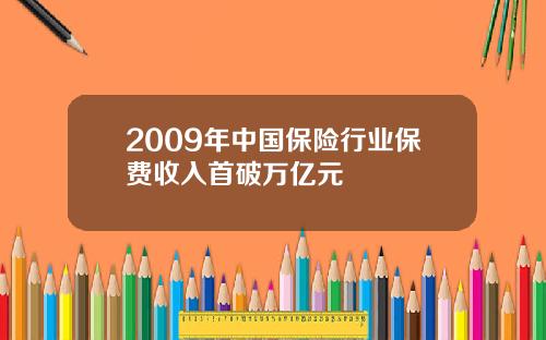 2009年中国保险行业保费收入首破万亿元