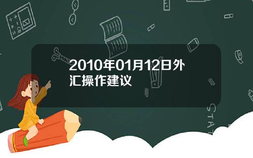 2010年01月12日外汇操作建议