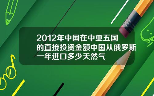 2012年中国在中亚五国的直接投资金额中国从俄罗斯一年进口多少天然气