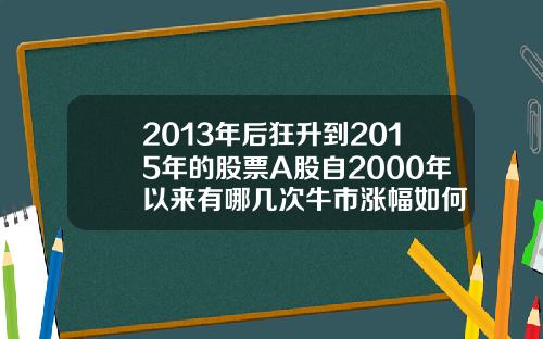 2013年后狂升到2015年的股票A股自2000年以来有哪几次牛市涨幅如何