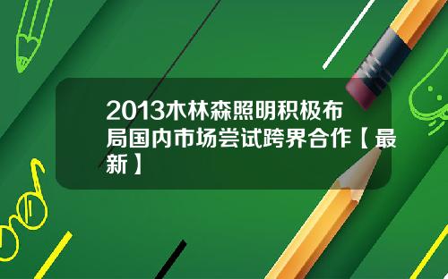 2013木林森照明积极布局国内市场尝试跨界合作【最新】