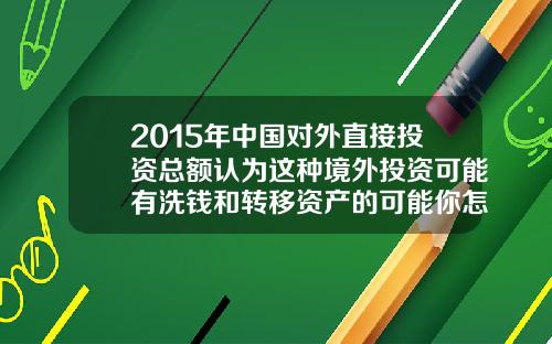 2015年中国对外直接投资总额认为这种境外投资可能有洗钱和转移资产的可能你怎么看