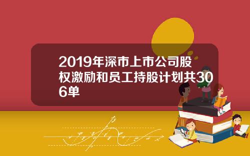 2019年深市上市公司股权激励和员工持股计划共306单