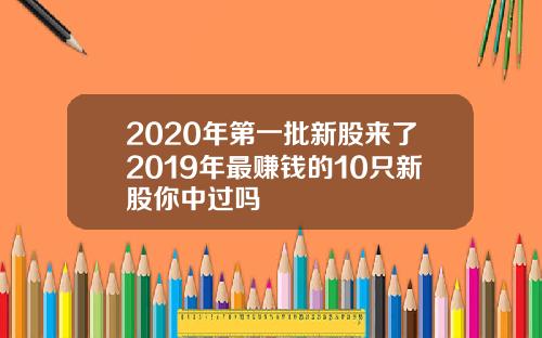 2020年第一批新股来了2019年最赚钱的10只新股你中过吗