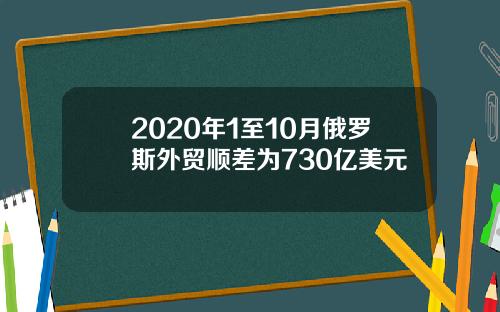 2020年1至10月俄罗斯外贸顺差为730亿美元