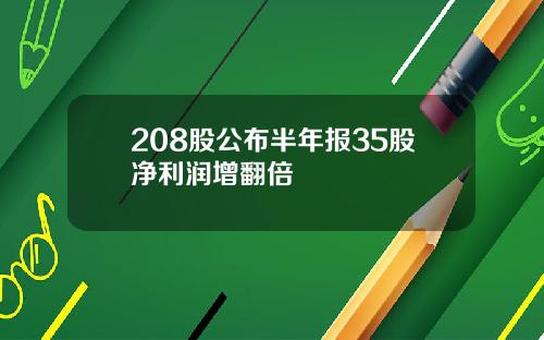 208股公布半年报35股净利润增翻倍