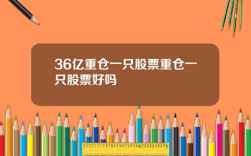 36亿重仓一只股票重仓一只股票好吗