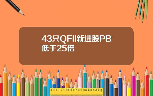 43只QFII新进股PB低于25倍