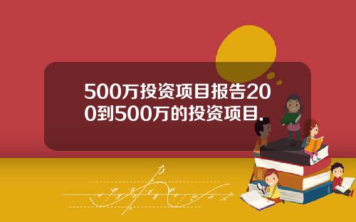 500万投资项目报告200到500万的投资项目.