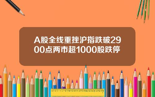 A股全线重挫沪指跌破2900点两市超1000股跌停