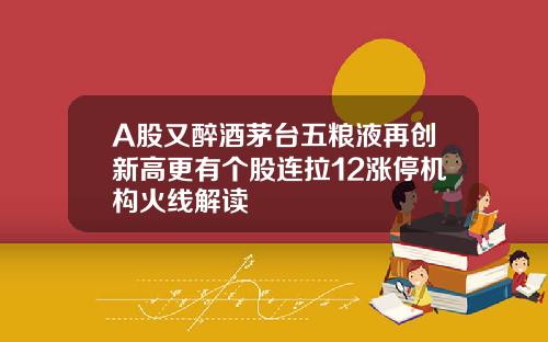 A股又醉酒茅台五粮液再创新高更有个股连拉12涨停机构火线解读