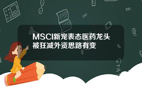 MSCI新宠表态医药龙头被狂减外资思路有变