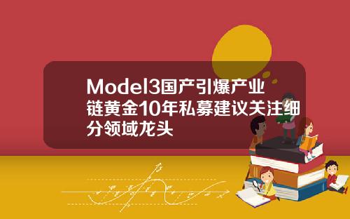 Model3国产引爆产业链黄金10年私募建议关注细分领域龙头