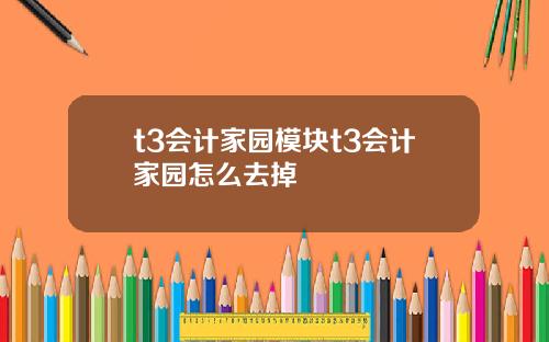 t3会计家园模块t3会计家园怎么去掉