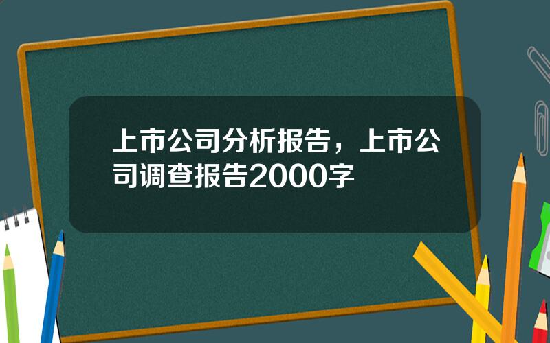 上市公司分析报告，上市公司调查报告2000字