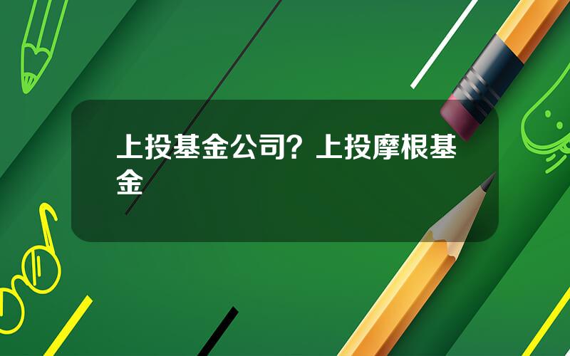 上投基金公司？上投摩根基金