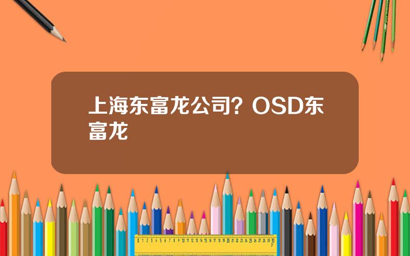 上海东富龙公司？OSD东富龙