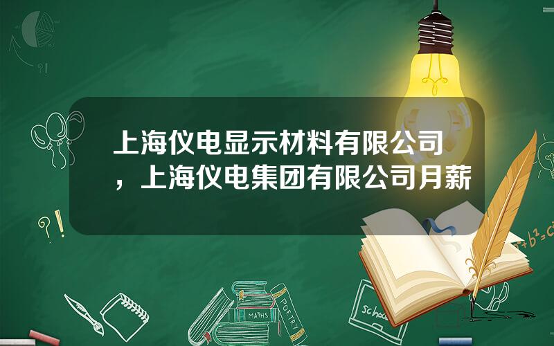 上海仪电显示材料有限公司，上海仪电集团有限公司月薪