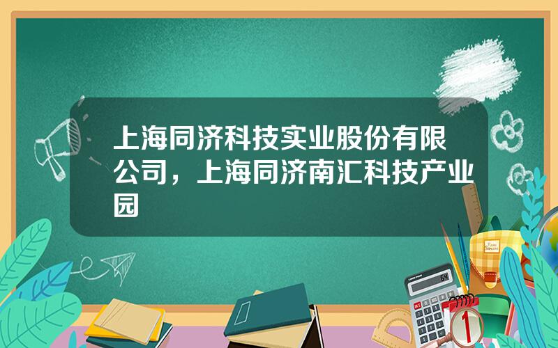 上海同济科技实业股份有限公司，上海同济南汇科技产业园